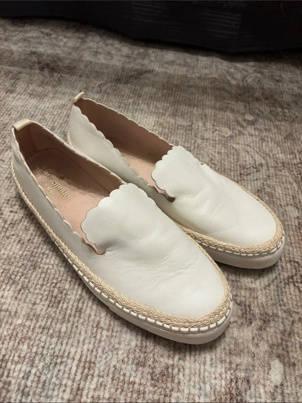 Kate Spade White Scalloped Slip-On Espadrille for Women